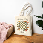 Playful Floral Tote Bag for Chess Games