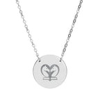 Circle Necklace with Engraved Chess Heart Design