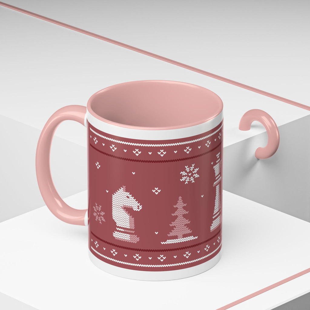Tasse Thème Echecs pour l'hiver - Rose