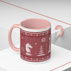Tasse Thème Echecs pour l'hiver - Rose
