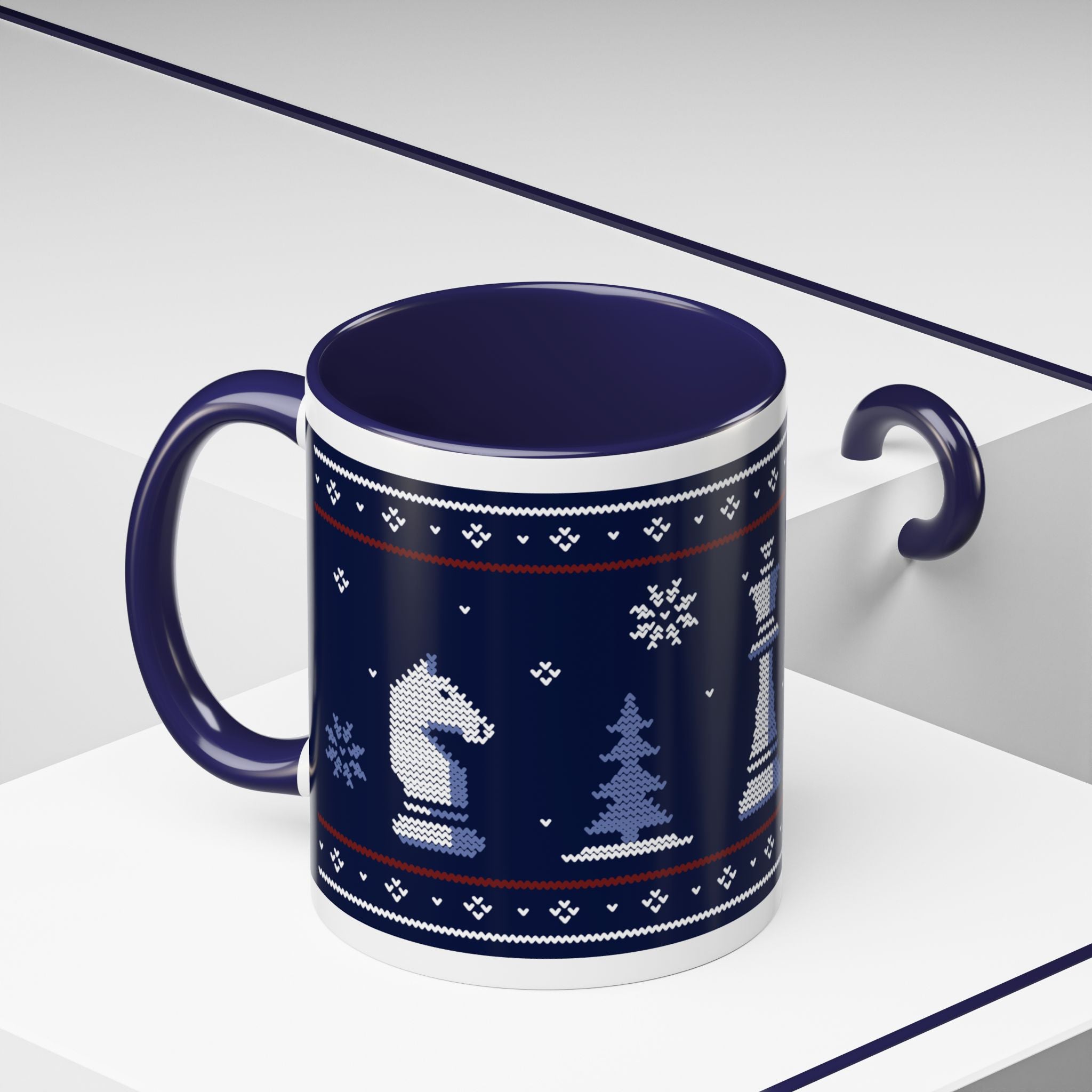 Tasse Thème Echecs pour l'hiver - Navy