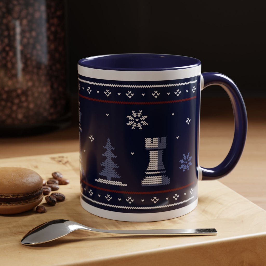 Tasse Thème Echecs pour l'hiver - Navy