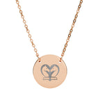 Circle Necklace with Engraved Chess Heart Design