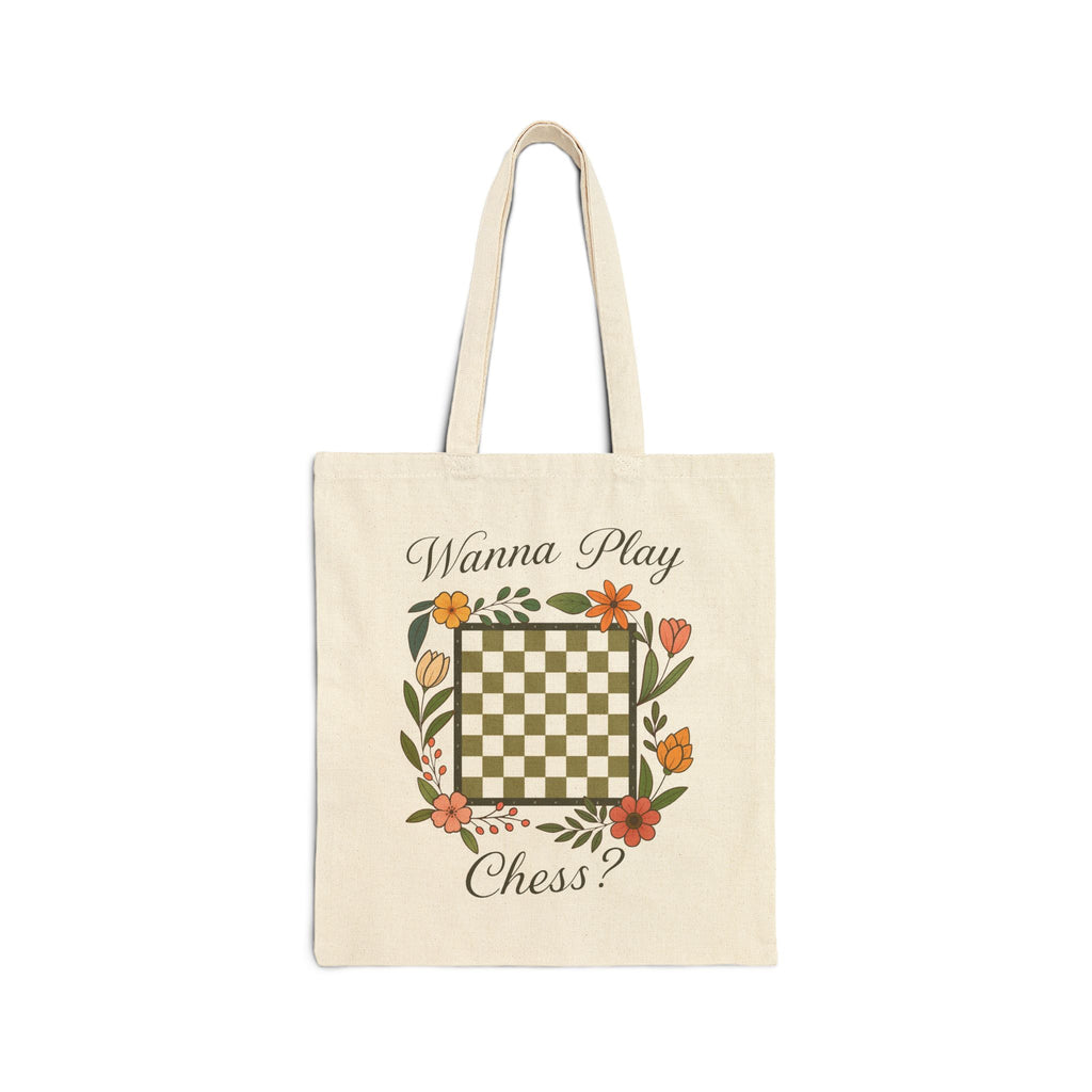 Playful Floral Tote Bag for Chess Games